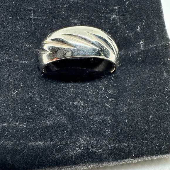Mens Vintage Estate 14K White Gold Wed Lok Wedding Band Ring, 8g Size 9